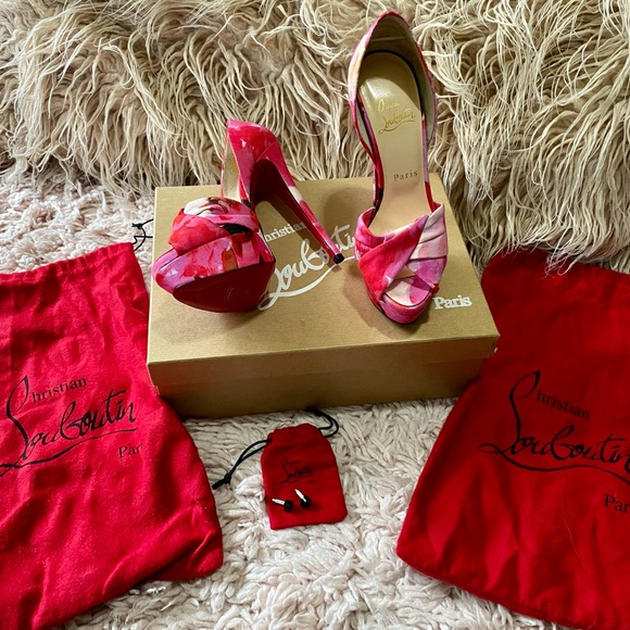 CHRISTIAN LOUBOUTIN Pink Popi Fabric Volpi - Picture 8 of 14